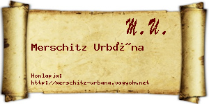 Merschitz Urbána névjegykártya